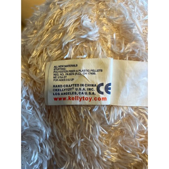 Kellytoy Puppy Dog Plush Kids 12" Tan Brown Sitting Stuffed Animal Brown Bow - Picture 9 of 10